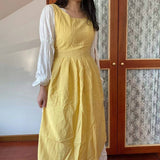 BAMBOO KNOTTED COTTON FULL BODY CAFE FLORAL APRON_CWMM5840