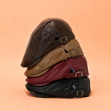 Vintage Leather Newsboy Beret Hat Unisex_Cwah04625
