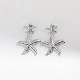 DESIGN STAINLESS STEEL SHELL STARFISH EARRINGS_CWMM5730