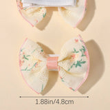 KIDS EMBROIDERED BOW HAIR CLIP SET HANDMADE_CWAHA6716