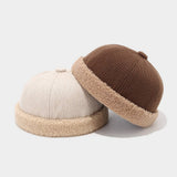Retro Patchwork Newsboy Cap Thick Winter Hat_Cwah04782
