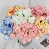 FAUX 27 HEAD ROSE BOUQUET FOR WEDDING HANDHELD_CWMM6585