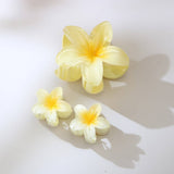 Cwaha07410_Plumeria Flower Hair Claw Clip Set Of 3
