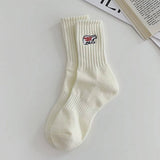 AUTUMN AND WINTER EMBROIDERED POLAR BEAR SOCKS_CWMS1052