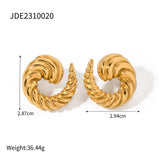 SIMPLE AND STYLISH 18K GOLD SPIRAL EARRINGS_CWASC1661