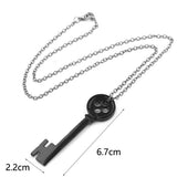 Vintage Personalized Black Key Pendant Necklace