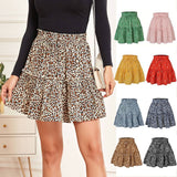 HIGH WAIST PRINTED SKIRT FLORAL SHORT SKIRT_CWAB4795