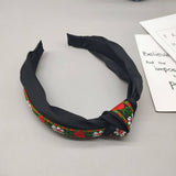 Wide Embroidered Double Knot Headband