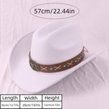 BOHO WESTERN WIDE BRIM FELT HAT FOR TRAVEL SUN_CWAH3658