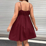 Waist Shrink Sleeveless Camisole Casual Dress_Cwdsd3312