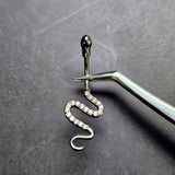 SNAKE CZ BELLY RING TRENDY NAVEL PIERCING_CWMM9192