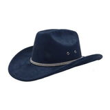 Unisex Soft Suede Western Cowboy Fedora Hat_Cwah04366