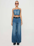Wide-Leg High-Waisted Loose Straight-Leg Jeans