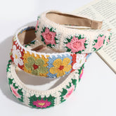 PASTORAL STYLE KNITTED FLOWER BRAIDED HEADBAND_CWAHA2261