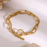 MINIMALIST 18K GOLD DOUBLE LAYER CHAIN BRACELET_CWAJE4899