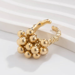 IRREGULAR GEOMETRIC ELLIPSE ALLOY WINDING RING_CWMM3229