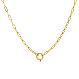 BASIC LOOSE CHAIN HEART ROUND NECKLACE_CWMM5711