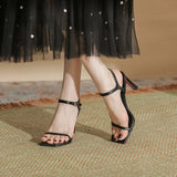 BLACK MINIMALIST SQUARE HEADED LADIES HEELS_CWSHH0021