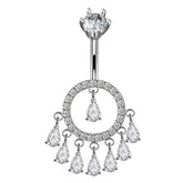 TEARDROP TASSEL NAVEL RING LUXURY PIERCING_CWMM9369