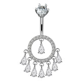 TEARDROP TASSEL NAVEL RING LUXURY PIERCING_CWMM9369