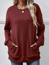 Cwohol0966_Winter Fleece Pocket Long-Sleeved Hoodie