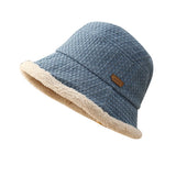 Women Velvet Retro Thick Warm Bucket Hat_Cwab2857