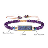 Cwaje3878_Natural Stone Beads Adjustable Braided Bracelet