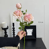 Vintage Dried-Look 3-Head Artificial Roses_Cwmm6464