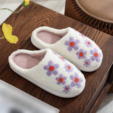 PURPLE LILAC EMBROIDERED COTTON SLIPPERS_CWSHS0873