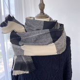 Vintage Plaid Scarf Long Faux Cashmere Wrap_Cwasc1475