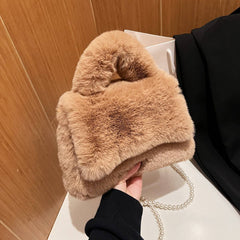 Womens Fluffy Fur Pearl Shoulder Bag_Cuab00594