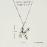 Cwaje1946_Steel Color Bubble Letter Necklace