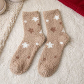 CHRISTMAS STAR PATTERN COZY SOCKS_CWMS0206