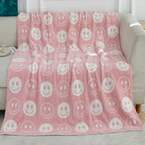 SMILING FACE KNITTED JACQUARD BLANKET SOFA BLANKET_CWMM0323