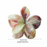 Cwaha07431_Marble Flower Hair Claw Clip For Women Updo