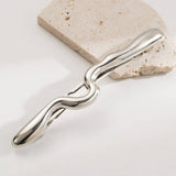 Wrinkled Metal Hair Clip Elegant Low Ponytail_Cwmm8539