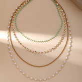 Vintage Multi-Layered Beaded Oil Drop Necklace_Cwmm3624