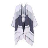 COLORBLOCKED AND BARRED CAPE WITH OUTER CAPE_CWASC2165