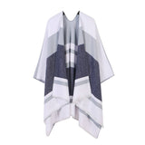 COLORBLOCKED AND BARRED CAPE WITH OUTER CAPE_CWASC2165