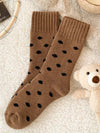 Polka Dot Knit Socks Women Winter Thick Warm_Cwms02863