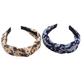 SIMPLE WIDE BRIMMED FABRIC PRINTED HEADBAND_CWAHA1687