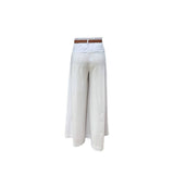 Solid-Color High-Waisted Casual Wide-Leg Pants