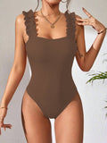 Solid-Color Sexy Knitted Halter Jumpsuit