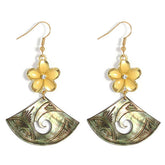Womens Plumeria Long Fan-Shaped Earrings_Cwmm4272