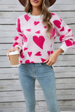Valentine Heart Sweater Crewneck Pullover Sweater