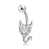 DEVIL HEART ZIRCON BELLY BUTTON PIERCING RING_CWMM9229