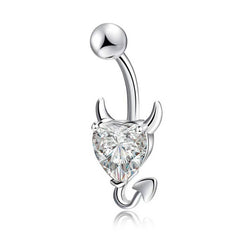BUTTERFLY HEART BELLY BUTTON RING ZIRCON GEM_CWMM9182
