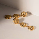 GEOMETRIC STAINLESS STEEL WRINKLE STUD EARRINGS_CWMM2352