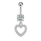 HEART BUTTERFLY CZ BELLY RING BODY JEWELRY_CWMM9180