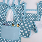 CUTE DOTS PRINTED BOW DECORATED APRONS WITH POCKETS_CWMM2051
